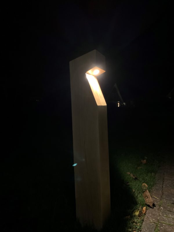 houten buitenlamp Eikenhout