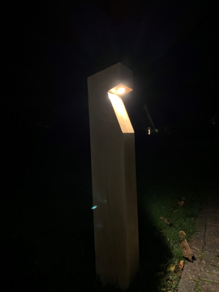 houten buitenlamp Eikenhout